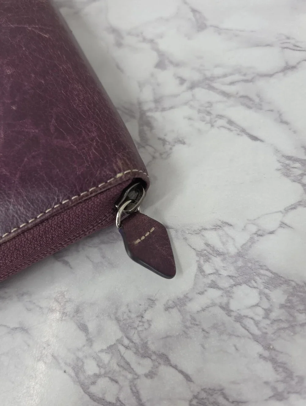 Filofax Leather Organizer Binder Zip Wallet in Deep Plum Purple Agenda - Picture 3 of 13